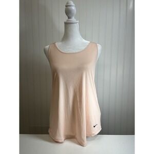 Nike Dry Fit Pink Racerback Logo Strap Tank Yoga Workout Running/Athletic  Sz L